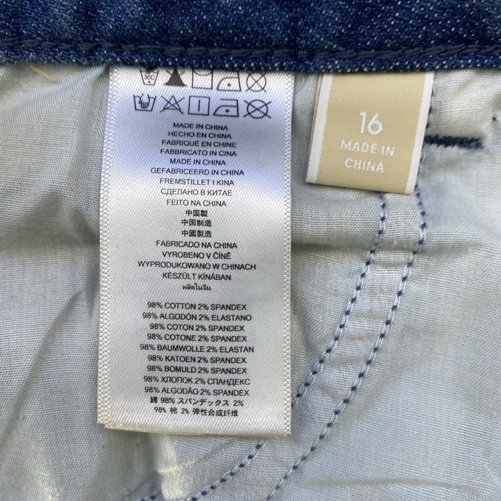 Michael Kors Blue Skinny Jeans Mid Rise Bead Embroidered Women's 16 Vintage Wash - Picture 14 of 15